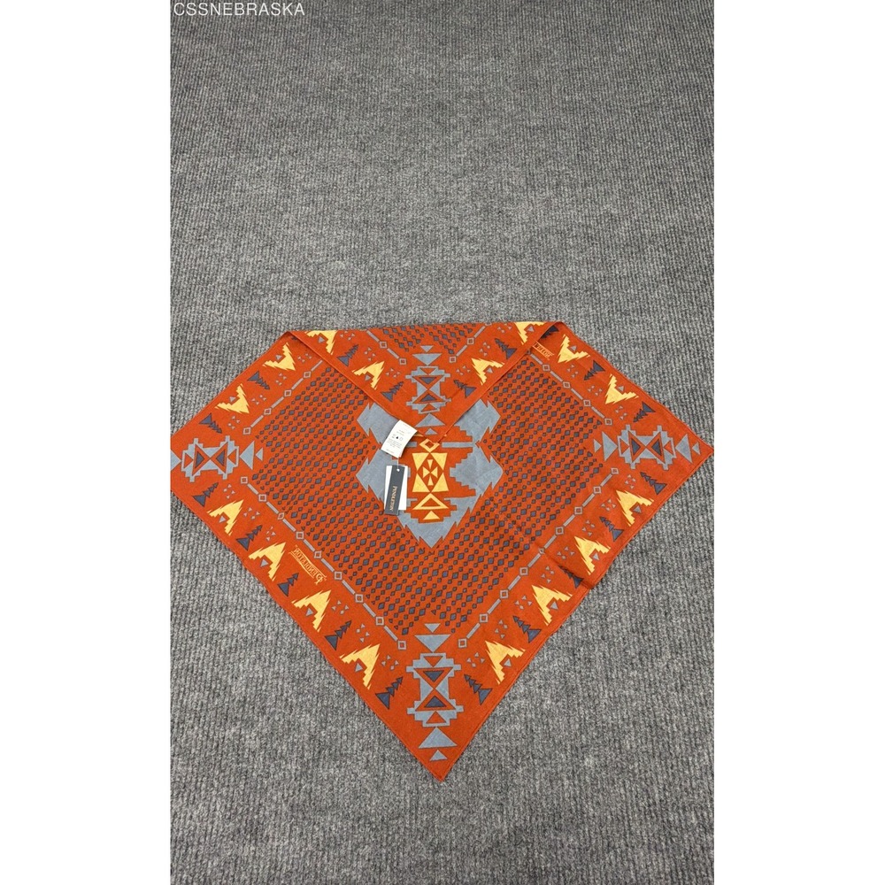 Pendleton Brick Red Orange Cotton Bandana Siskiyou Hanky Scarf Western NWT